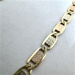 14K 585 Tri 3 Tone Gold White Yellow Red Gucci Link 4.6G 8